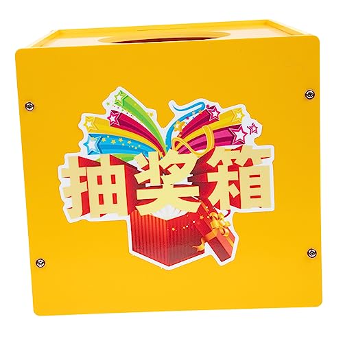 STOBOK Kasten Lotterie-Box auflageboxen aufbewahren box geschenkkiste game box storage bins spieldose Tombola-Versorgung Spende liefern Lotteriefall Tombola-Zubehör Spendenfall PVC Golden von STOBOK