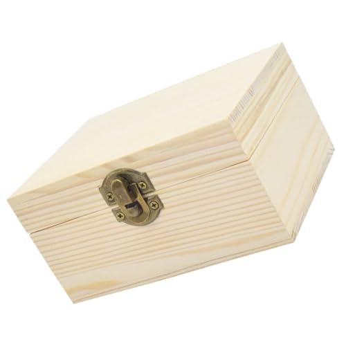 STOBOK Kasten aus Holz storage boxes aufbwahrungs-box aufbewahrung für schmuck Holzbox Schmuck-Schatz-Organizer Geschenkboxen für Hochzeiten Holzkisten zum Basteln Metall von STOBOK