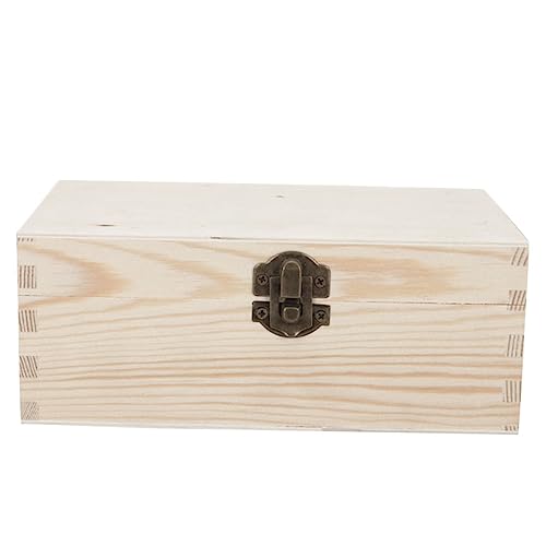 STOBOK Kasten aus Holz storage boxes aufbwahrungs-box box für spielkarten präsentbox Schmuck-Schatz-Organizer Geschenkbox für Brautjungfern unvollendete Holztruhe hölzern von STOBOK