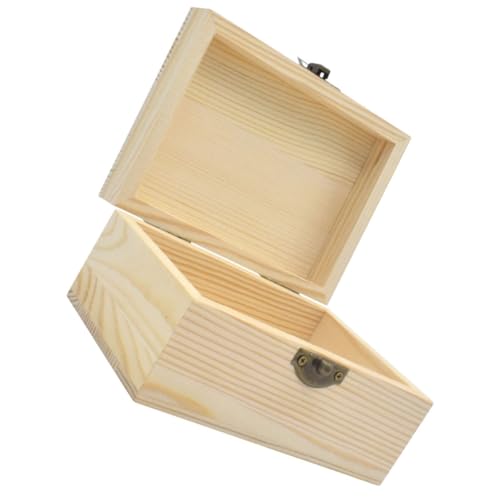 STOBOK Kasten aus Holz storage boxes aufbwahrungs-box schmuckkiste aufbewahrungbox stauboxen Schmuck-Schatz-Organizer Holzkisten zum Basteln Holzkisten mit Deckel hölzern von STOBOK