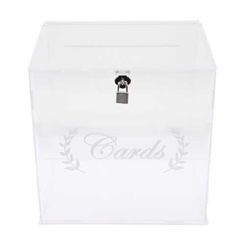 STOBOK Kastenkasten Tombola-box Fahrkarte Party Tisch Karton Spende Gold Folie Vorhang Hintergrund Zubehör Geld Umschlag Ring Kuchen Korb Fonds Hochzeit Kasse Braut Ihr Grad Acryl von STOBOK