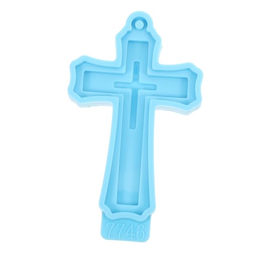 STOBOK Kreuzform Kreuz Silikonform Kreuz-schlüsselanhänger-herstellungsform Diy Liefert Flexible Silikonform Diy Bastelform Epoxid-silikon-gießform Harzformen Kreuzen Blue Kieselgel von STOBOK