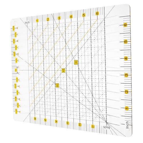 STOBOK Lineal-vorlage Zuschneiden Geschlitztes Quiltlineal Quiltlineale Und Schablonen Bügellineal Anleitung Zum Hemdenlineal Stofflineal Zum Schneiden Von Stoff Quilt Lineale Plastik von STOBOK