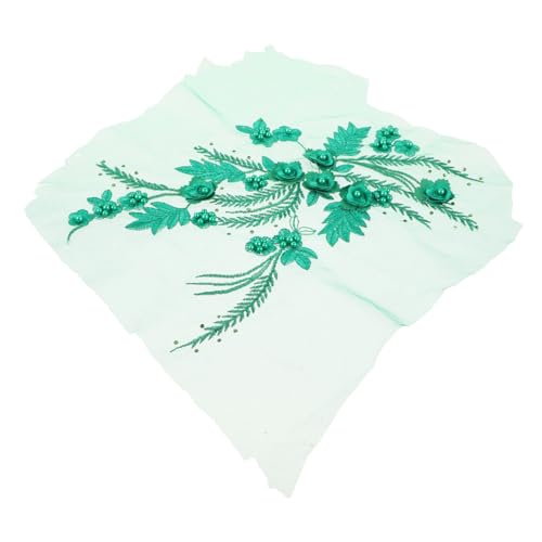 STOBOK Mesh-Stickpatch Blumen Strauß Bräute Körper Glitzer Patches nähen Hochzeitskleid Applikation Abendkleid Applikation Taschenaufnäher Reparaturmaterialien für Kleidung Spitze Green von STOBOK