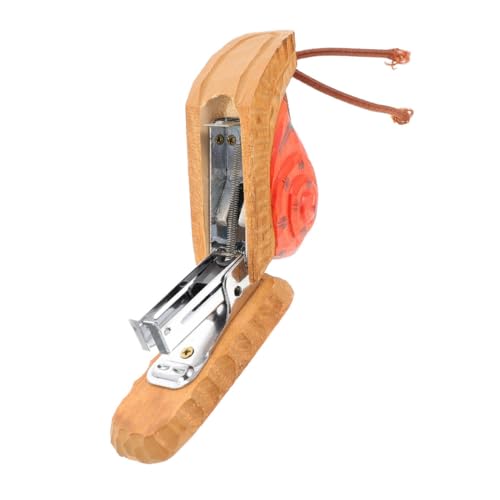 STOBOK Mini Desktop Hefter Holzschnecken Hefter Niedlicher Tier Hefter Lustiger Hefter Holz Schreibtisch Hefter Büro Hefter Papier Hefter von STOBOK