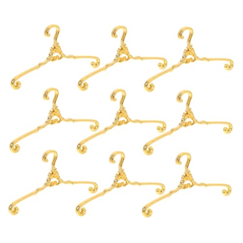 STOBOK Mini Retro Puppenhaus Metall Kleiderbügel 10pcs Gold Für Katze Hund Baby Puppe Kleidung Lagerung von STOBOK