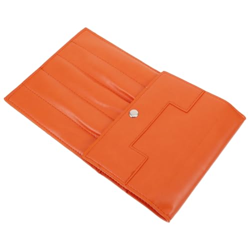 STOBOK Nadel Aufbewahrungstasche Stricknadel Organizer Häkel Organizer Tasche Häkelnadel Tasche Häkelnadeln Häkelnadeln Webnadeln Tasche Pullover Nadel Organizer Leder Orange von STOBOK