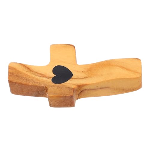 STOBOK Ostergriffstücke Gebetskreuz Holz Mini Holzkreuz Holzornament ostern dekoration Wanddekoration Mini-Kreuzdekoration aus Holz Kreuzverzierungen aus Holz kreuzen Olivenholz Beige von STOBOK