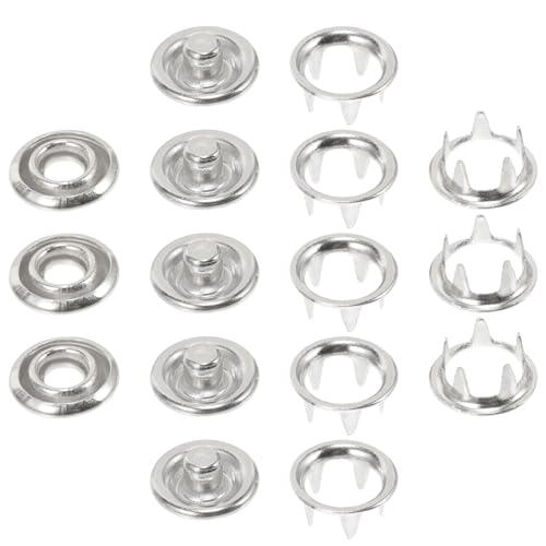 STOBOK Prong Snap Buttons Hohle Fünfklauige Druckknöpfe Praktische Druckknopfverschlüsse Ideal Für DIY Projekte Und Bastelarbeiten Vernickelt von STOBOK