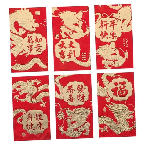 STOBOK Rote Umschläge Zum Frühlingsfest Neujahrs-papiertüten mit Drachenmotiv für Chinesische Feierlichkeiten von STOBOK