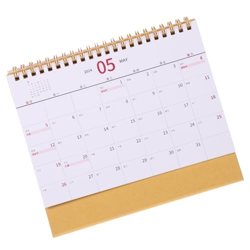 STOBOK Schreibtischkalender Staffelei-Tischkalender Dekorationen Kalender klein Standkalender büroorganisation office organizer dekorativer Tischkalender Kalender 2024 monatlich Papier von STOBOK