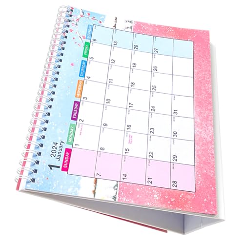 STOBOK Tischkalender 2024 Wandkalender 2024 Mini-Tischkalender Desktop-Dekoration Tag Jahreszeit büroorganisation büroartikel staffelei leerer Kalender 2024 Countdown-Kalender Papier Rosa von STOBOK