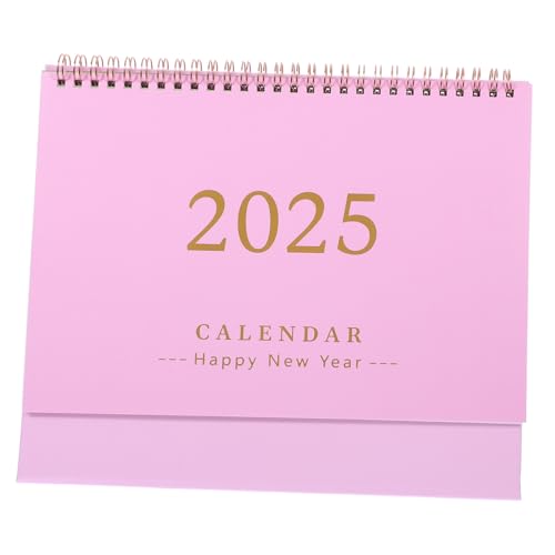 STOBOK Tischkalender 2025 jahreskalender schülerkalender Bürokalender Terminkalender - Staffelei-Kalender 2025 Flip-Desk-Kalender Stehender Flip-Kalender Monatskalender 2025 Papier Rosa von STOBOK