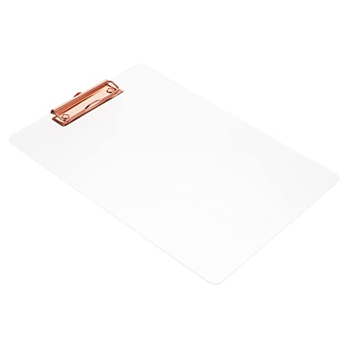 STOBOK Transparenter Boardclip Klemmbretter stabile Schreibtafel übersichtliche Zwischenablage Planke Clips schreibmappen schreibbrett Multifunktions-Klemmbrett Datei-Clip Acryl Rose Gold von STOBOK