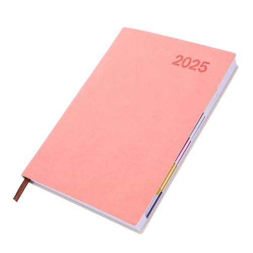 STOBOK Zeitplan 2025 Tagesplaner Wochenplaner Stundenplaner Studienplaner Notizblock Whiteboard-planer Agendaplaner Budget Monatsplaner Digitaler Kalender Zeitplaner Büro Fünf Pu Rosa von STOBOK