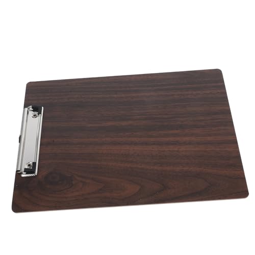 STOBOK Zwischenablage Holz Clipboard Zeichenbrett Zeichenplatte Holz Brettklemmen für den Außenbereich tragbare Palette Büro-Klemmbrett mit Clips Zeichenzubehör Holz und Edelstahl Coffee von STOBOK