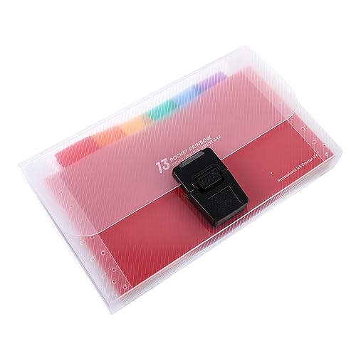 STOBOK aktentaschen gestängetasche Vertikaler Aktenordner file organizer Schreibtisch-Organizer expandierende Aktentasche Tragbarer Datei-Organizer CD-Halter-Fall Plastik Transparent von STOBOK