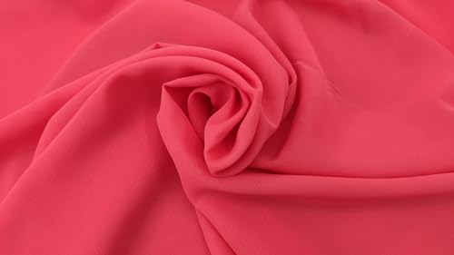 Stoff-Kollektion - Chiffon Stoff Meterware aus Polyester - Feinfaseriger Chiffonstoff, leuchtende Farben & 150cm breit – Ideal zum Nähen, für Bekleidung, als Dekostoff etc. - Korall von Stoff-Kollektion