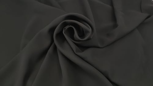 Stoff-Kollektion - Chiffon Stoff Meterware aus Polyester - Feinfaseriger Chiffonstoff, leuchtende Farben & 150cm breit – Ideal zum Nähen, für Bekleidung, als Dekostoff etc. - Schwarz von Stoff-Kollektion