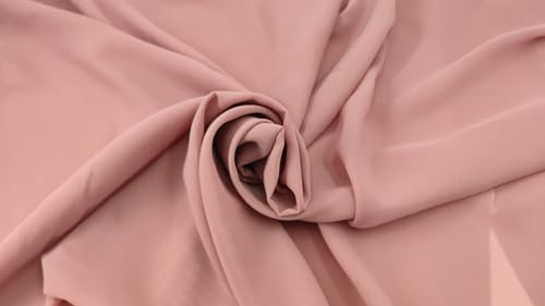 Stoff-Kollektion - Chiffon Stoff Meterware aus Polyester - Feinfaseriger Chiffonstoff, leuchtende Farben & 150cm breit – Ideal zum Nähen, für Bekleidung, als Dekostoff etc. - Altrosa von Stoff-Kollektion