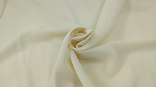 Stoff-Kollektion - Chiffon Stoff Meterware aus Polyester - Feinfaseriger Chiffonstoff, leuchtende Farben & 150cm breit – Ideal zum Nähen, für Bekleidung, als Dekostoff etc. - Creme von Stoff-Kollektion