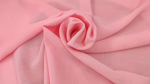 Stoff-Kollektion - Chiffon Stoff Meterware aus Polyester - Feinfaseriger Chiffonstoff, leuchtende Farben & 150cm breit – Ideal zum Nähen, für Bekleidung, als Dekostoff etc. - Rosa von Stoff-Kollektion