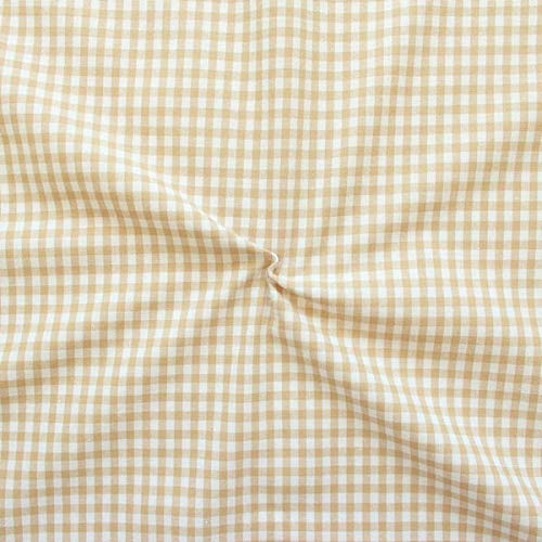 STOFFKONTOR 100% Baumwollstoff Stoff Karos mittel - Öko-Tex Standard 100 - Meterware, beige-weiss - zum Nähen von Bekleidung, Bettwäsche, Tischwäsche, Dekorationen uvm. von STOFF KONTOR