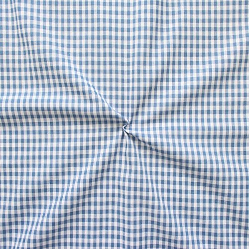 STOFFKONTOR 100% Baumwollstoff Stoff Karos mittel - Öko-Tex Standard 100 - Meterware, jeans-blau weiss - zum Nähen von Bekleidung, Bettwäsche, Tischwäsche, Dekorationen uvm. von STOFF KONTOR