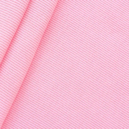 STOFFKONTOR Baumwoll Bündchenstoff Doppelripp - Öko-Tex Standard 100 - Schlauchware - Meterware, rosa - zum Nähen von Sweatshirts, Kleidern uvm. von STOFF KONTOR