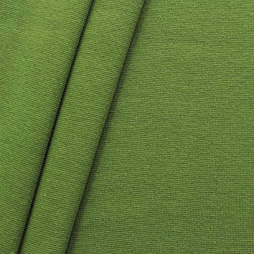 STOFFKONTOR Baumwoll Bündchenstoff glatt - Schlauchware - Meterware, farn-grün - zum Nähen von Sweatshirts, Kleidern uvm. von STOFF KONTOR