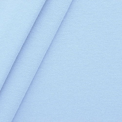STOFFKONTOR Baumwoll Bündchenstoff glatt - Schlauchware - Meterware, hell-blau - zum Nähen von Sweatshirts, Kleidern uvm. von STOFF KONTOR