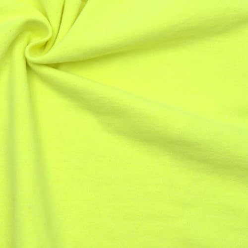 STOFFKONTOR Baumwoll-Mix Bündchenstoff glatt - Schlauchware - Meterware, Farbe Neon-Gelb - Öko-Tex Standard 100 - zum Nähen von Sweatshirts, Kleidern uvm. von STOFF KONTOR