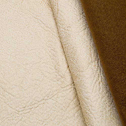 STOFFKONTOR Microfaser Polsterstoff Möbelstoff Büffel Optik 3 Stoff - Meterware - für Polsterarbeiten (Beige) von STOFF KONTOR