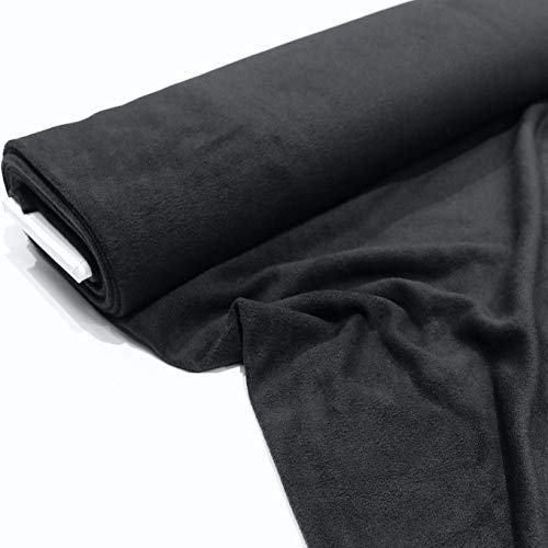 STOFFKONTOR Polar Fleece Stoff Meterware, Fleecestoff zum Nähen mit Antipilling Eigenschaften - Schwarz von STOFF KONTOR