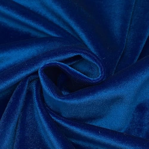 STOFFKONTOR Stretch Pannesamt Stoff - Meterware, Farbe Royal-Blau - Öko-Tex Standard 100 - zum Nähen von Bekleidung, Kostümen, Dekorationen usw. von STOFF KONTOR