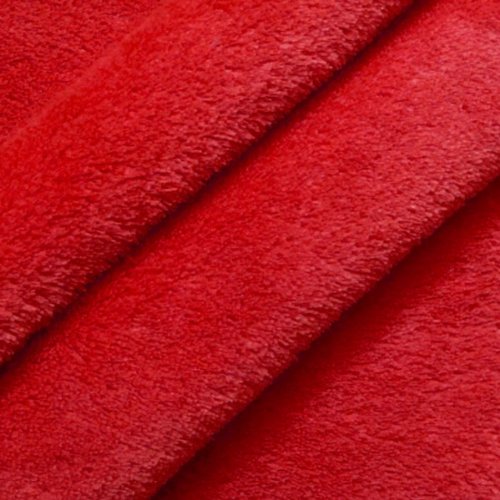 STOFFKONTOR Wellness Fleece Stoff Meterware, Kuschelig weicher Fleecestoff zum Nähen - Rot von STOFF KONTOR