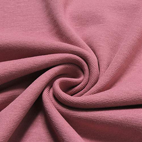 Stoff am Stück 0,5 Meter Stoff Baumwolle Interlock Jersey pastell rosa rosa T-Shirt weich von STOFFAMSTÜCK