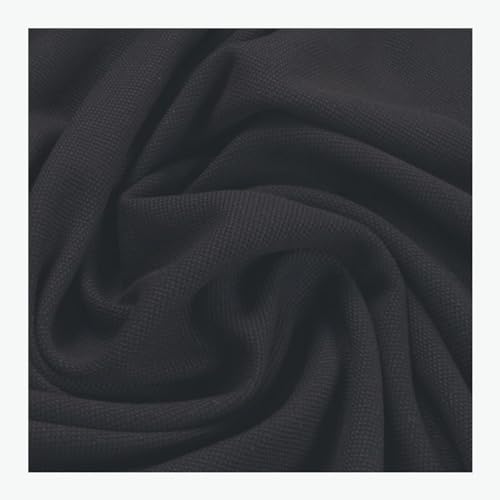 Stoff am Stück 0,5 Meter Stoff Baumwolle Piqué Jersey schwarz dehnbar weich Reine Baumwolle Pique von STOFFAMSTÜCK