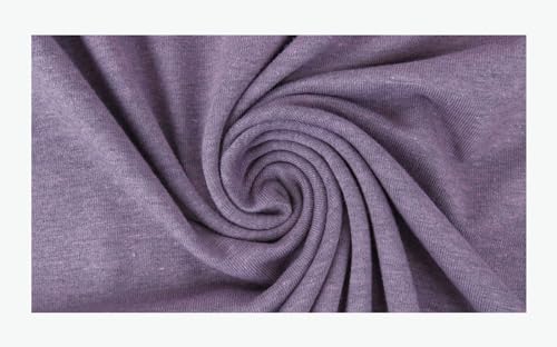 Stoff am Stück 0,5 Meter Stoff Baumwolle Polyester Elastan Single Jersey Melange flieder meliert lila von STOFFAMSTÜCK