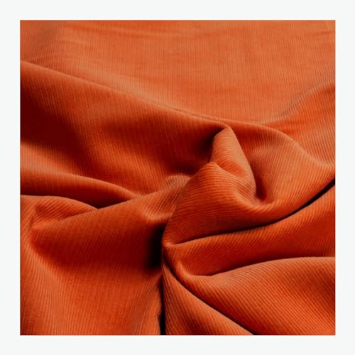 Stoff am Stück Stoff Baumwolle Cord mango Baumwollstoff Babycord Feincord orange von STOFFAMSTÜCK