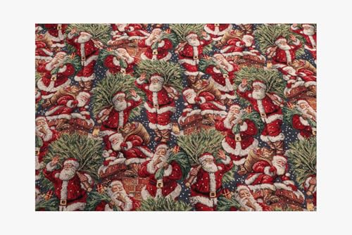 Stoff am Stück Stoff Baumwolle Polyester Gobelin Weihnachtsmann Decke Kissenbezug Tasche Tannenbaum Nikolaus von STOFFAMSTÜCK