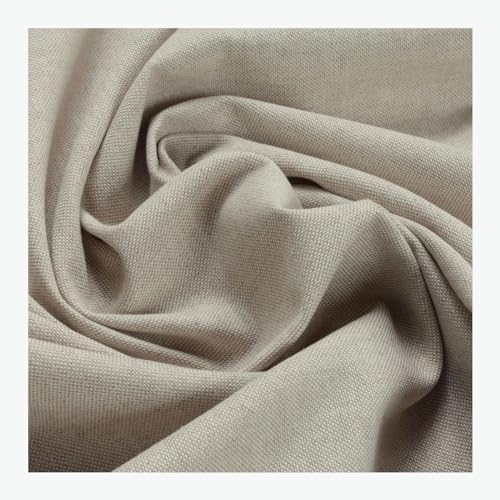 Stoff am Stück Stoff Baumwolle Polyester Rips natur Leinenoptik von STOFFAMSTÜCK