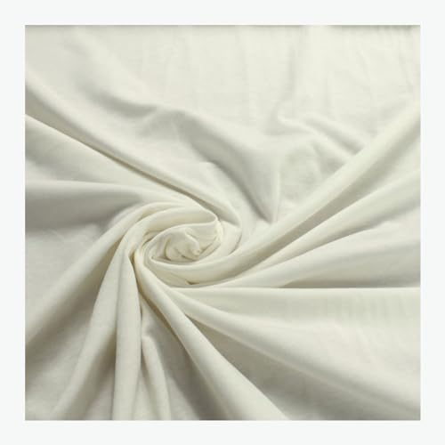 Stoff am Stück Stoff Baumwolle Single Jersey off-white T-Shirt Tricot dünn leicht weich dehnbar von STOFFAMSTÜCK