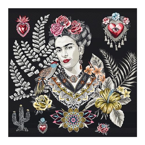 Stoff am Stück Stoff Kissen Panel Polyester Baumwolle Gobelin schwarz Carmen Farn 50 x 50 cm von STOFFAMSTÜCK