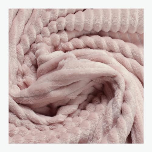 Stoff am Stück Stoff Polyester Double Minky Fleece rosa Streifen Soft Fleece Mole Fleece von STOFFAMSTÜCK