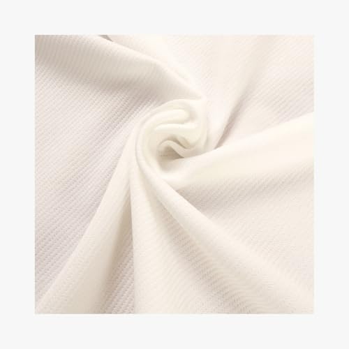 Stoff am Stück Stoff Polyester Jacquard Jersey 3-fach Köperstreifen weiß 220 cm breit Auflage Matratzenauflage Schaumstoffbezug von STOFFAMSTÜCK