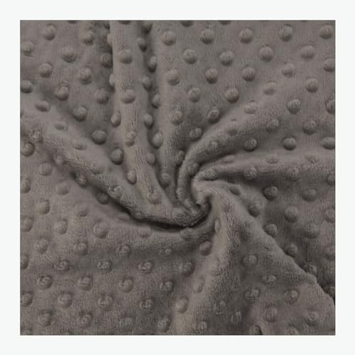 Stoff am Stück Stoff Polyester Minky Fleece grau Noppen Soft Mole Fleece Softplüsch von STOFFAMSTÜCK