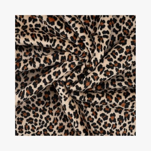 Stoff am Stück Stoff Polyester Wellness Fleece Leopard Kuschelfleece Leo von STOFFAMSTÜCK