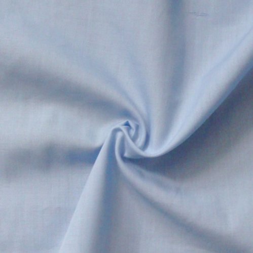 STOFFKONTOR Baumwolle Polyester wie Batist Stoff - Öko-Tex Standard 100 - Meterware, hell-blau - zum Nähen von Dirndl, Bettwäsche, Hemden, Blusen, Dekorationen uvm. von STOFF KONTOR