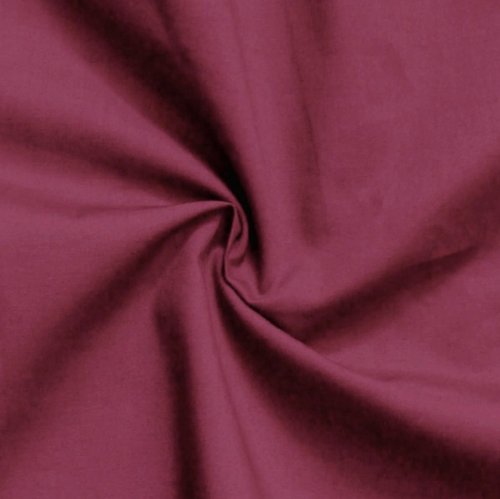 STOFFKONTOR Baumwolle Polyester wie Batist Stoff - Öko-Tex Standard 100 - Meterware, Farbe Bordeaux - zum Nähen von Dirndl, Bettwäsche, Hemden, Blusen, Dekorationen uvm. von Stoffkontor